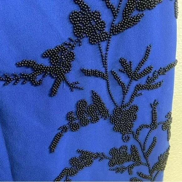 NWT JS Collection Blue Beaded Evening Cocktail Dress Size 12 - Picture 4 of 15